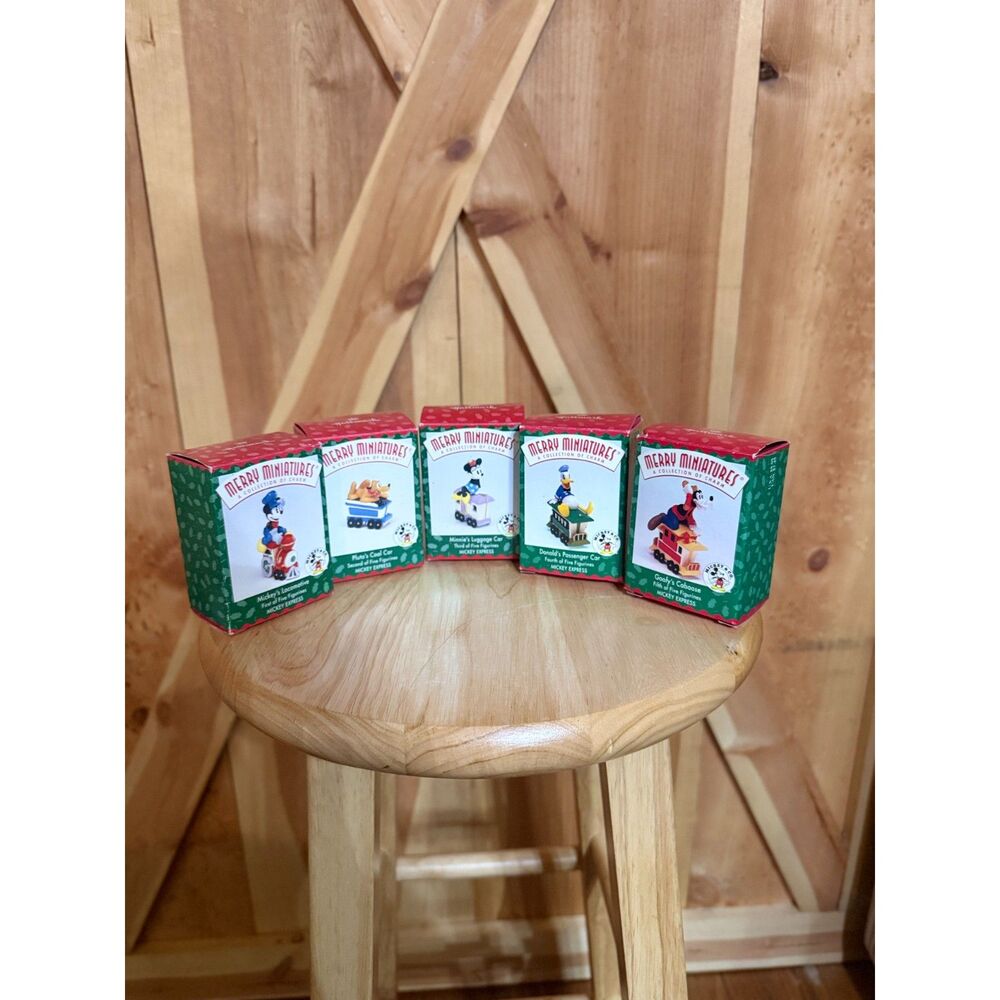1998 EMPTY BOXES ONLY Hallmark Merry Miniatures Mickey Express Complete Set 5
